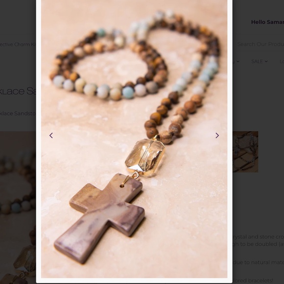 Bohemian “ Louise “ Necklace in Sandstone Amazonite R3A - Picture 4 of 5